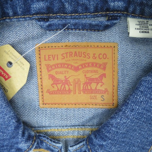 Levi's Hand-Painted Ex-Boyfriend Trucker Denim Jacket S NWT - Picture 9 of 10